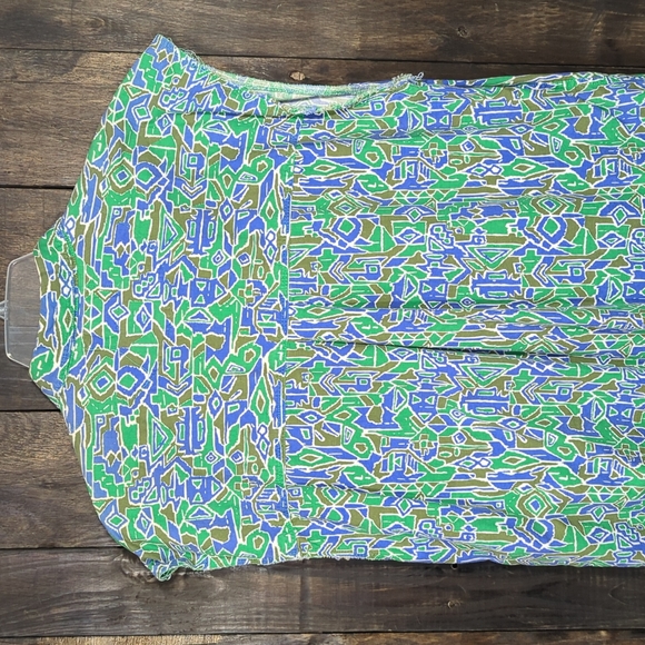 Super funky sleeveless button down multicolor 1990s shirt size Large - Picture 4 of 4